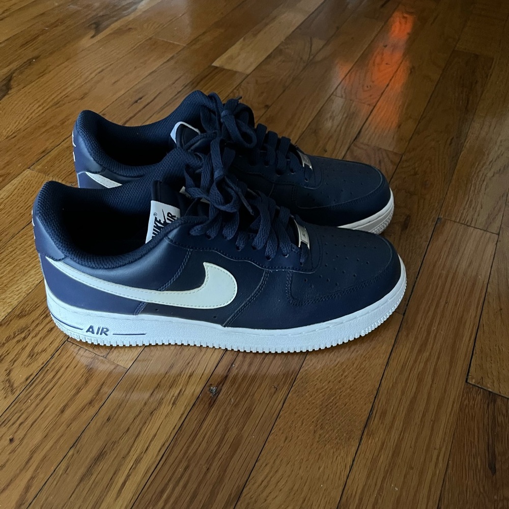Nike Dark Blue and White Air Sneakers